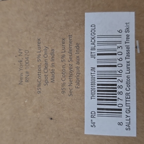 THRO 54" Round Black and Gold Tree Skirt - Picture 4 of 4